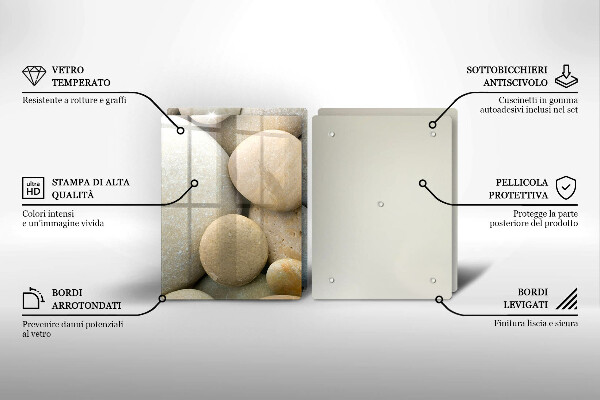 Steklena podloga za rezanje Vzorec ovalnih kamnov