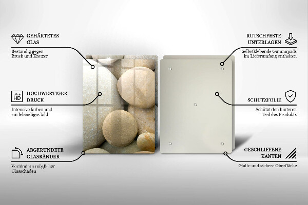 Steklena podloga za rezanje Vzorec ovalnih kamnov