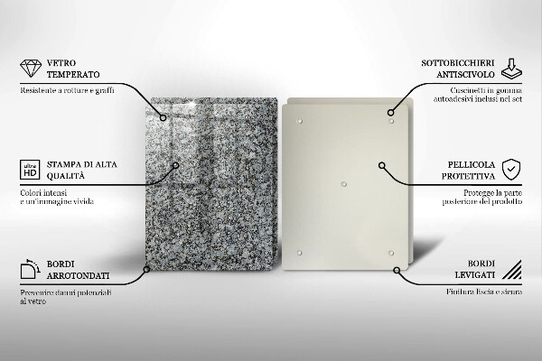Steklena podloga za rezanje Kamnita tekstura
