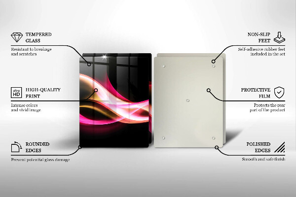 Steklena podloga za rezanje Abstraktni neonski dim