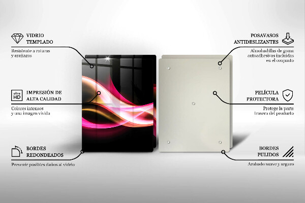 Steklena podloga za rezanje Abstraktni neonski dim