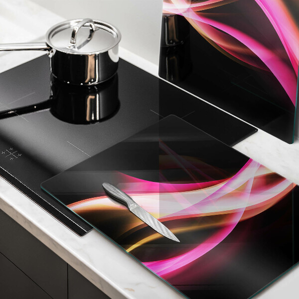 Steklena podloga za rezanje Abstraktni neonski dim