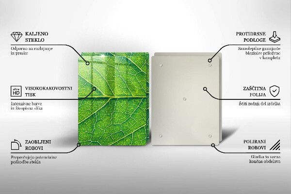 Steklena podloga za rezanje Naravne listne žile