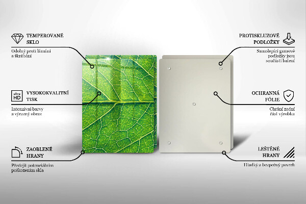 Steklena podloga za rezanje Naravne listne žile