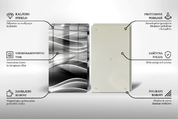 Steklena podloga za rezanje Abstraktne črte dima