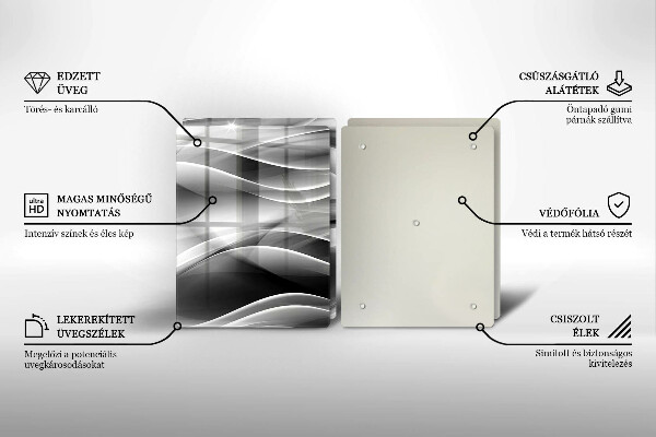 Steklena podloga za rezanje Abstraktne črte dima