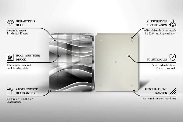 Steklena podloga za rezanje Abstraktne črte dima