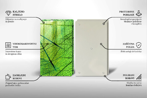 Steklena podloga za rezanje Naravne listne žile