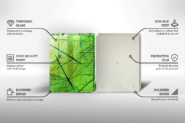 Steklena podloga za rezanje Naravne listne žile