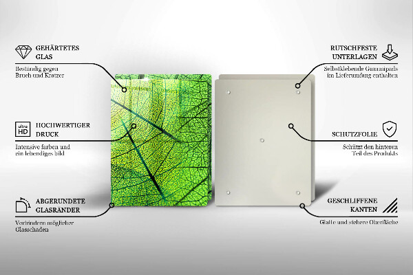 Steklena podloga za rezanje Naravne listne žile