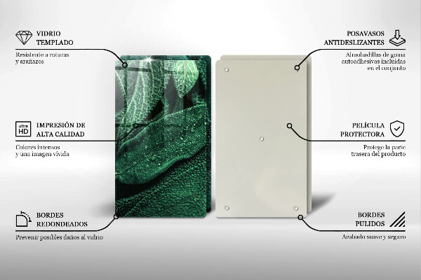 Steklena podloga za rezanje Listi rastline