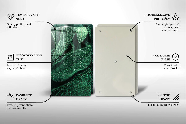 Steklena podloga za rezanje Listi rastline