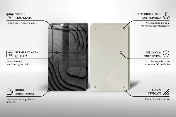 Steklena podloga za rezanje 3D oblike kamnov