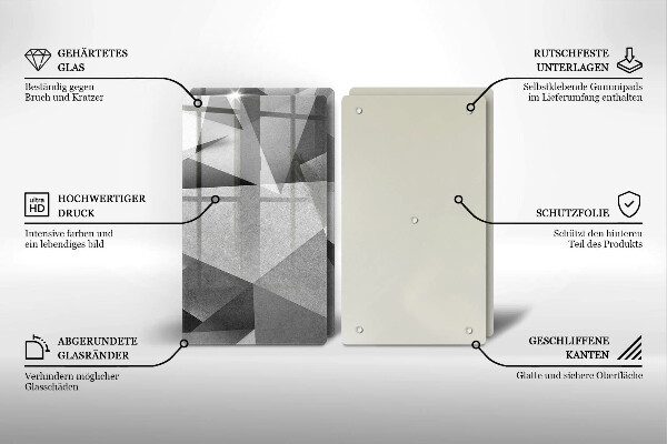 Steklena podloga za rezanje Konkretna ostra abstrakcija