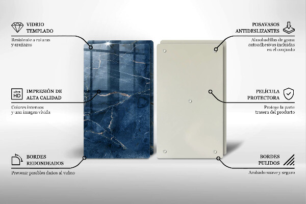 Steklena podloga za rezanje Tekstura marmornega kamna