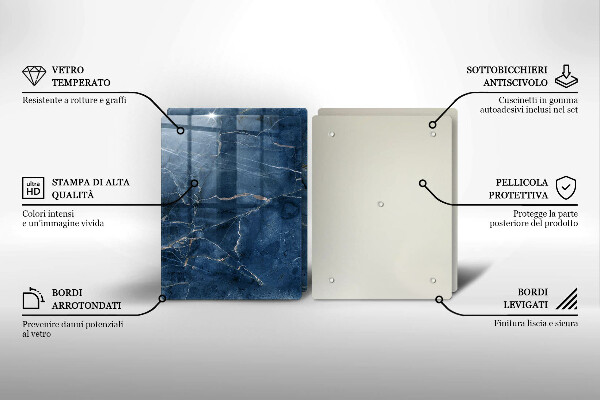 Steklena podloga za rezanje Tekstura marmornega kamna