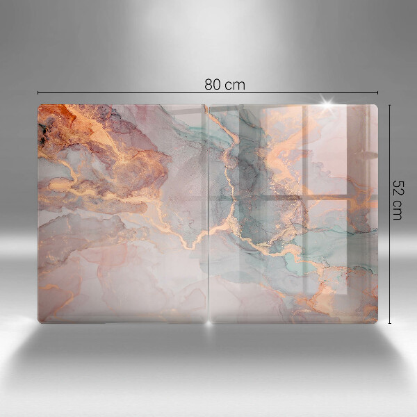 Steklena podloga za rezanje Marmor z zlatom