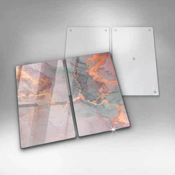 Steklena podloga za rezanje Marmor z zlatom