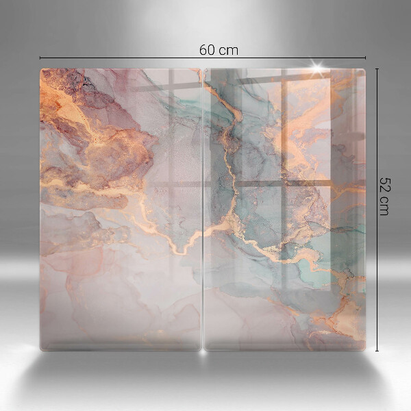 Steklena podloga za rezanje Marmor z zlatom