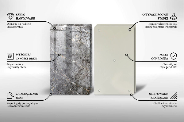 Steklena podloga za rezanje Kamnita tekstura