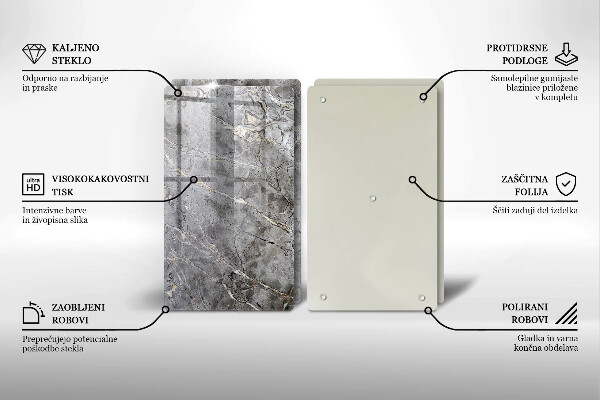 Steklena podloga za rezanje Kamnita tekstura