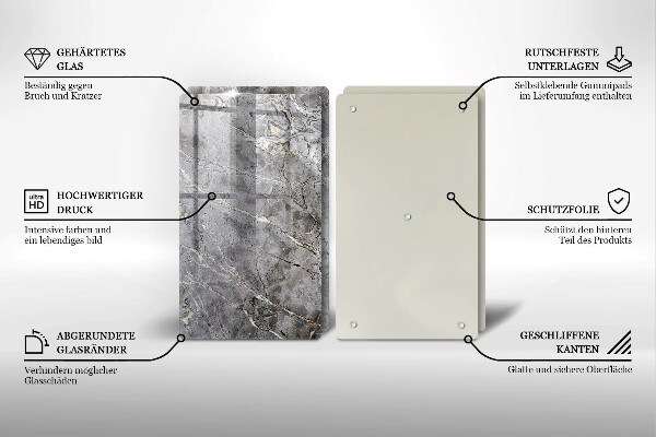 Steklena podloga za rezanje Kamnita tekstura