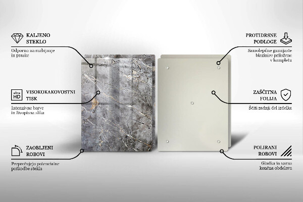 Steklena podloga za rezanje Kamnita tekstura