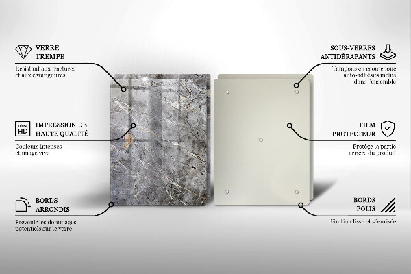 Steklena podloga za rezanje Kamnita tekstura