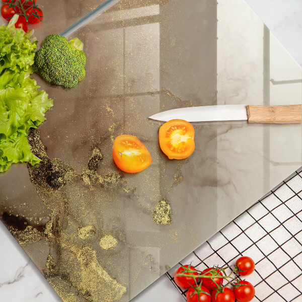 Steklena podloga za rezanje Zlata abstrakcija