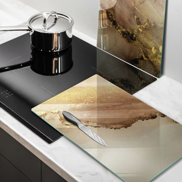 Steklena podloga za rezanje Zlata abstrakcija