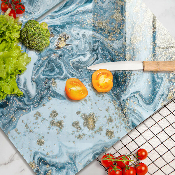 Steklena podloga za rezanje Struktura z zlatom