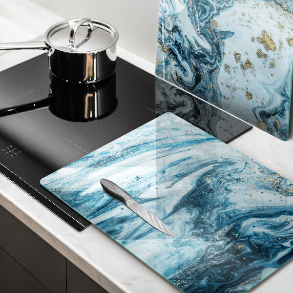 Steklena podloga za rezanje Struktura z zlatom