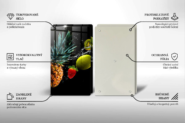 Steklena podloga za rezanje Sadje v vodi