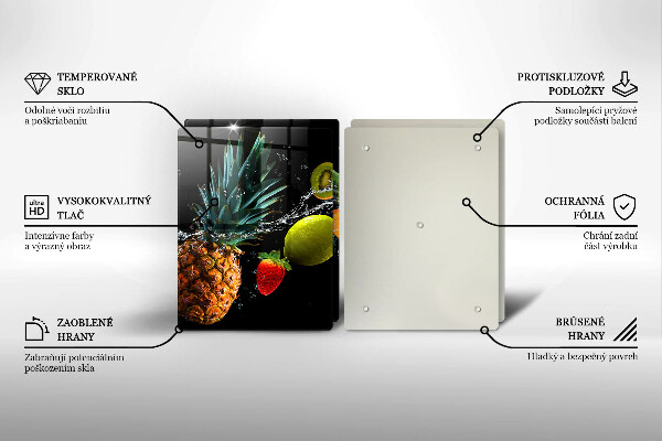 Steklena podloga za rezanje Sadje v vodi