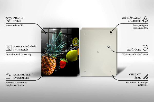 Steklena podloga za rezanje Sadje v vodi