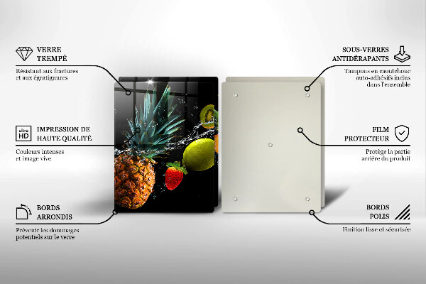 Steklena podloga za rezanje Sadje v vodi