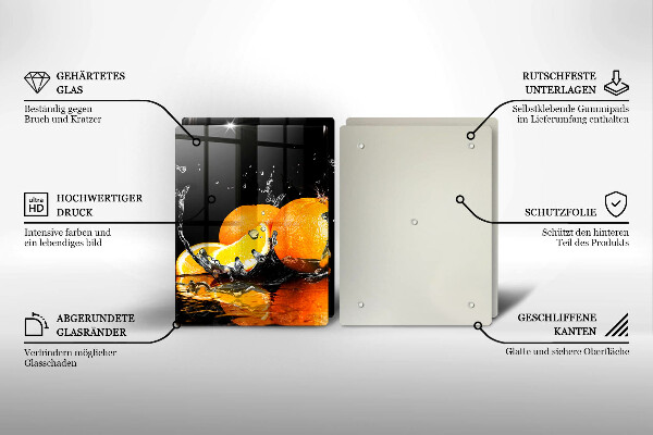 Steklena podloga za rezanje Sočno oranžno sadje