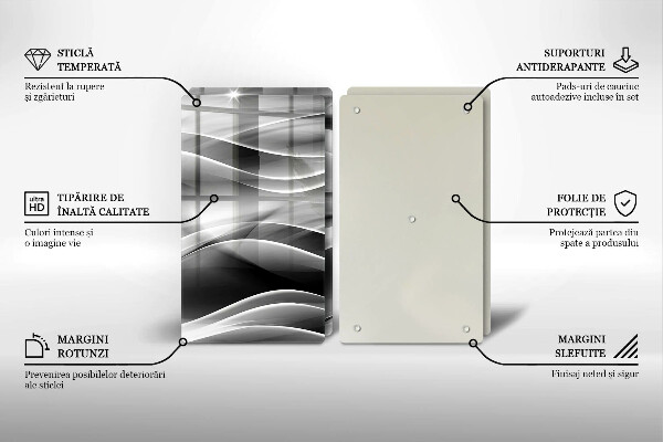 Steklena podloga za rezanje Abstrakcija nežne linije