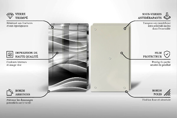 Steklena podloga za rezanje Abstrakcija nežne linije