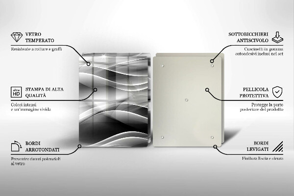 Steklena podloga za rezanje Abstrakcija nežne linije