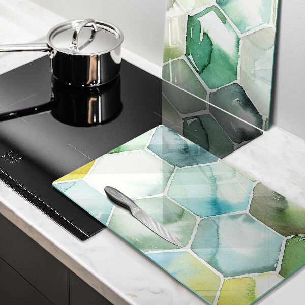 Steklena podloga za rezanje Akvarelni šesterokotniki