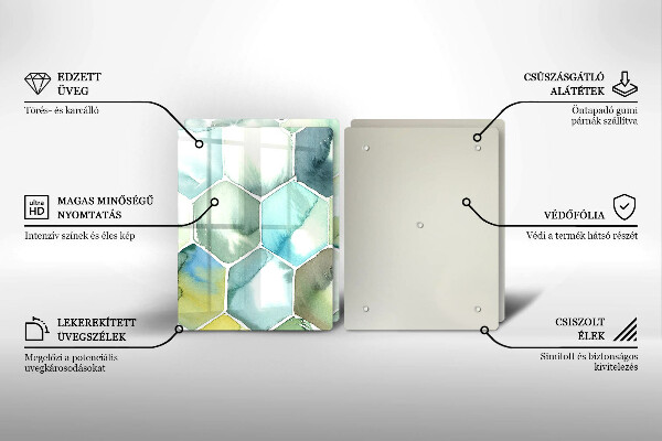 Steklena podloga za rezanje Akvarelni šesterokotniki