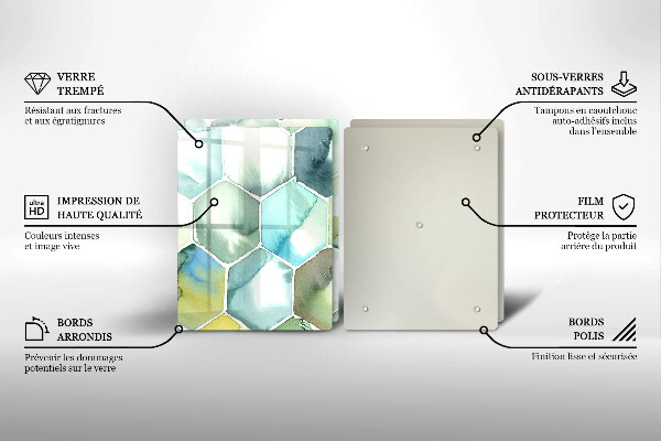 Steklena podloga za rezanje Akvarelni šesterokotniki