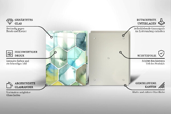 Steklena podloga za rezanje Akvarelni šesterokotniki