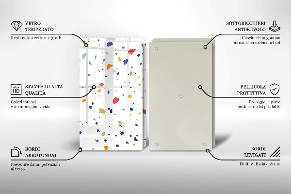 Steklena podloga za rezanje Pisana kamnina