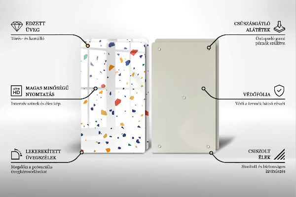 Steklena podloga za rezanje Pisana kamnina