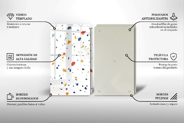 Steklena podloga za rezanje Pisana kamnina