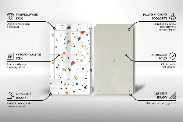 Steklena podloga za rezanje Pisana kamnina