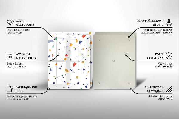 Steklena podloga za rezanje Pisana kamnina
