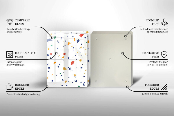 Steklena podloga za rezanje Pisana kamnina